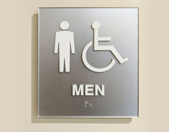 Mens Bathroom ADA sign w/ Brail